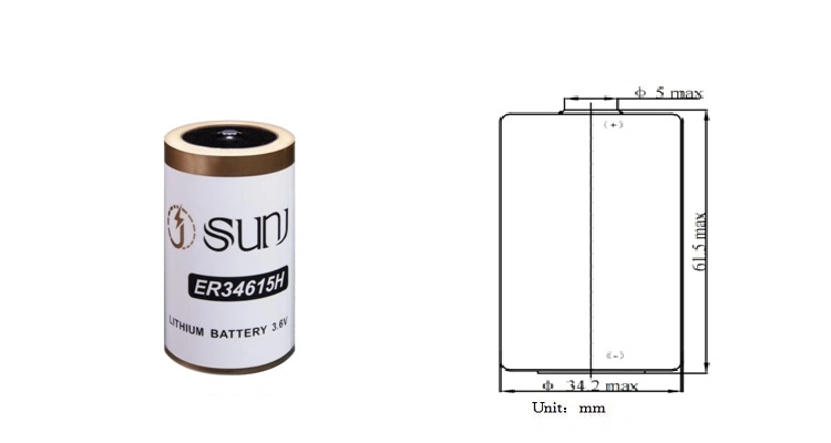 Primary Battery Lisocl2 Li-Socl2 for Meter D Cell 19000mAh Er34615 for Lorawan Nbiot Parking