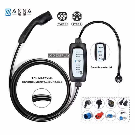Wholesale IEC 62196 16A 3.5kw Electric Car Charger Level 2 Home Adaptor Charger Type 2 AC Portable EV Charging Station