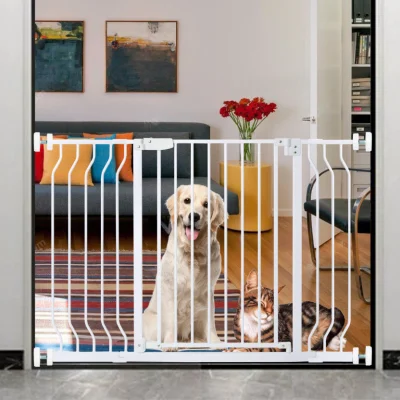 Puerta de seguridad para puertas y escaleras Puerta de cierre automático para niños y perros Mascotas Barrera de valla extra ancha Protección Puertas para niños